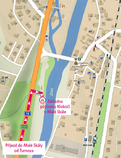 Mapa Malá Skála - Půjčovna lodí a koloběžek Klokočí